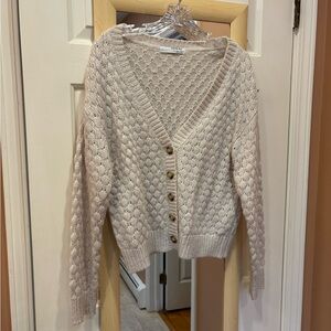 Sophie Rue Ivory Popcorn Knit Cardigan - Small